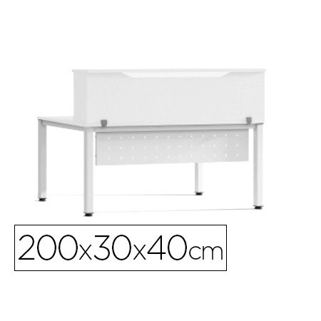 Apoio de Secretaria Rocada Valido Para Mesas Work Metal Executive 200X30X40 Cm Acabamento Aw04 Branco/Branco