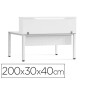 Apoio de Secretaria Rocada Valido Para Mesas Work Metal Executive 200X30X40 Cm Acabamento Aw04 Branco/Branco