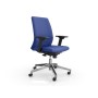 Cadeira de Direcao Rocada Bracos Regulaveis Base Aluminio Encosto E Assento Tecido Anti Fogo Azul 680X630X990 Mm