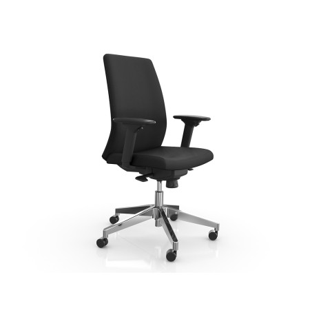 Cadeira de Direcao Rocada Bracos Regulaveis Base Aluminio Encosto E Assento Tecido Anti Fogo Preto 680X630X990 Mm