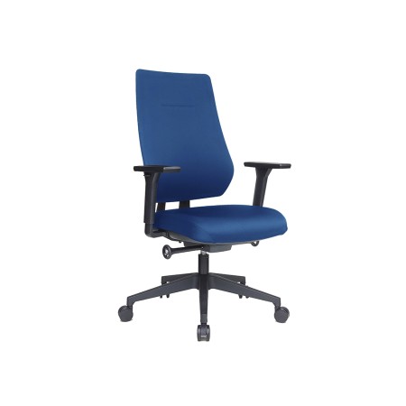 Cadeira de Direcao Rocada Bracos Regulaveis Base Polimero Encosto E Assento Tecido Anti Fogo Azul 610X680X1075 Mm