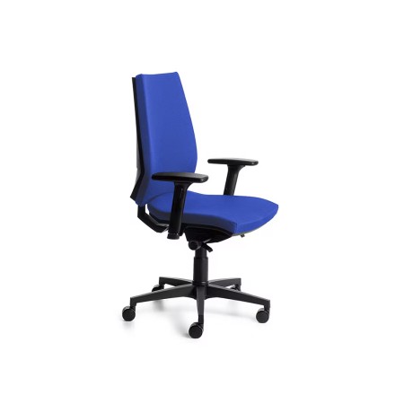Cadeira de Direcao Rocada Bracos Regulaveis Base Polimero Mecanismo Sincro Estrutura Preta Tecido Azul 660X660X1180 Mm