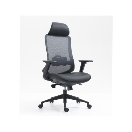Cadeira de Direcao Rocada Premium 24 Horas Bracos Regulaveis Encosto de Malha E Assento em Tecido Preto 5560X660X1245 Mm
