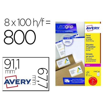 Etiqueta Adesiva Avery Papel Branco Para Impressoras Ink-Jet E Laser 99,1X67,7 Mm Pack de 800 Unidades