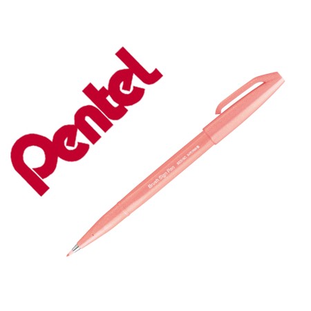 Marcador Pentel Brush Sign Pen Cor Laranja Coral