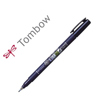 Marcador Tombow Ponta Pincel Dual Fudenosuke Ponta Dura Tinta Base de Agua Preto