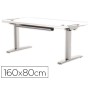 Mesa de Escritorio Fellowes Levado Base Metal Aco Pintado Sistema Eletrico Regulavel Altura Tabuleiro Branco 160 x 80 Cm