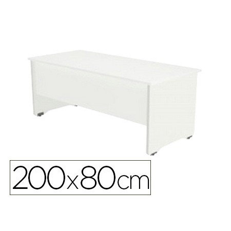 Mesa de Escritorio Rocada Serie Work 200X80 Cm Acabamento Aw04 Branco/Branco