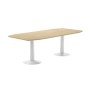 Mesa de Reuniao Rocada Meeting 3003Atw04 Estrutura com Coluna Duplo Aco Branco Tabuleiro em Madeira Branco 220X100X72 Cm