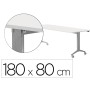 Mesa Rocada 2003Fd04 com Tampo Rebativel Cor Aluminio/Branco 180X80 Cm