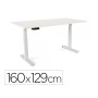 Mesa Rocada Regulavel em Altura Electricamente Ate 129 Cm Estrutura de Aco No Tampo 160 Cm Cor Branco