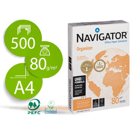 Papel Fotocopia Navigator Din A4 80 Gr Embalagem de 500 Folhas