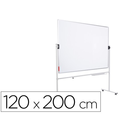 Quadro Branco Rocada Aco Vitrificado Magnetico Moldura Aluminio Dupla Face Giratorio 120X200 Cm