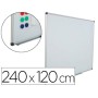 Quadro Branco Rocada Aco Vitrificado Magnetico Moldura Aluminio E Cantos Pvc 240 x 120 Cm Inclui Bandeja Para Marcador