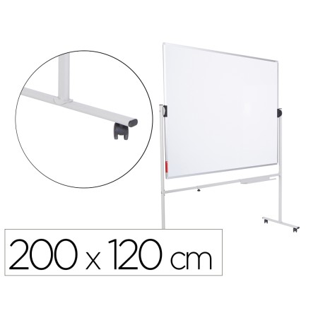 Quadro Branco Rocada Giratorio Dupla Face Magnetico Aco Lacado 200X120 Cm