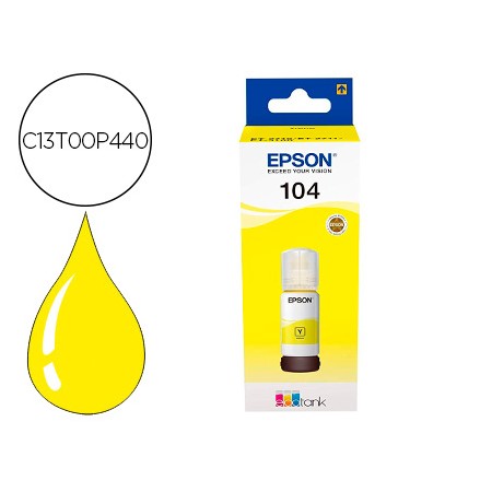 Tinta Epson Ecotank 104 Et-2710 / 2711 / 2712 / 2720 / 2726 / 4700 Amarelo 7500 Paginas