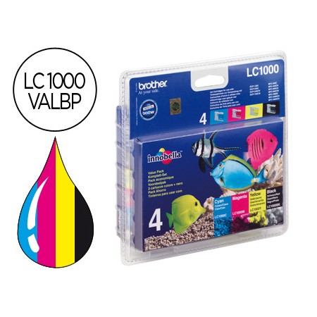 Tinteiro Brother Lc-1000 Pack Preto/Cian/Magenta E Amarelo