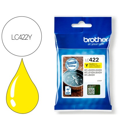 Tinteiro Brother Lc-422Y Amarelo Mfc-J5340Dw / Mfc-J5740Dw / Mfc-J6540Dw / Mfc-J6940Dw 550 Paginas