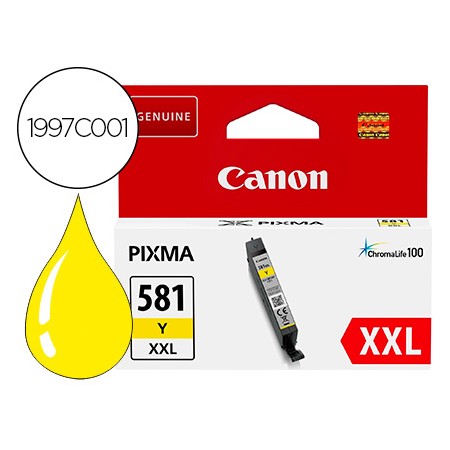 Tinteiro Canon 581 Xxl Ts9550 / Ts705 Amarelo 830 Paginas