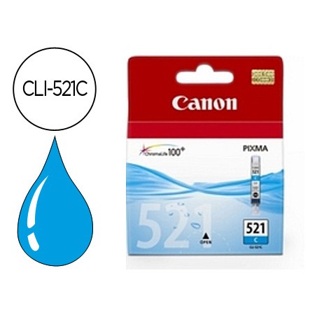 Tinteiro Canon Cli-521C Cian Pixma Mp620/630/980 Ip3600/4600