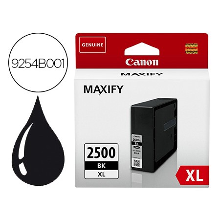 Tinteiro Canon Pgi 2500 Xl Maxify Ib4050 / Mb5050 / Mb5155 / Mb5350 / Mb5450 Preto 2500 Paginas