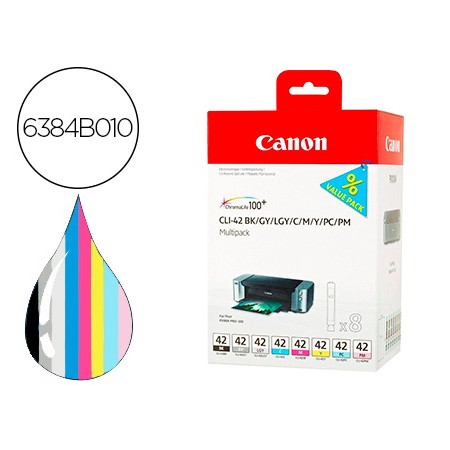 Tinteiro Cli-42 Canon Pixma Pro-100 / 100S Multipack 8 Cores Bk /Ge / Lge / C / M / E / Pc / Pm 13 Ml