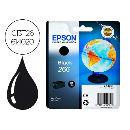 Tinteiro Epson 266 Wf-100W Preto 250 Paginas