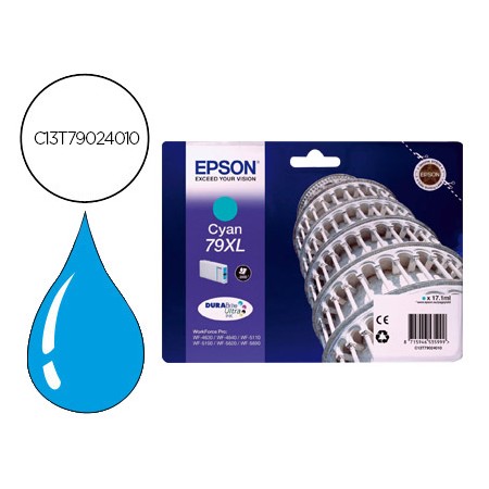 Tinteiro Epson 79Xl Wf 4630 / 4640 / 5110 /-5190 / 5620 / 5690 Cian - 2.000 Pag