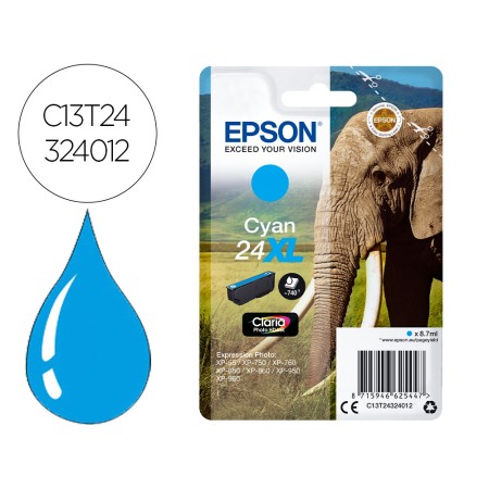 Tinteiro Epson Claria Photo Hd Ink Cian 24Xl Expression Photo Xp-760/950