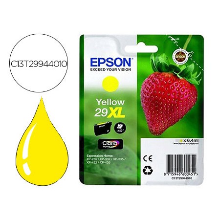 Tinteiro Epson Home 29 Xl T2994 Xp435/330/335/332/430/235/432 Amarelo 450 Pag