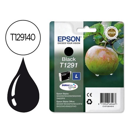 Tinteiro Epson Stylus T1291 Preto Sx420W / 425W / Office Bx305F / Bx320F Alta Capacidade