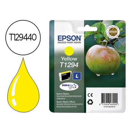 Tinteiro Epson Stylus T1294 Amarelo Sx420W / 425W / Office Bx305F / Bx320F Alta Capacidade