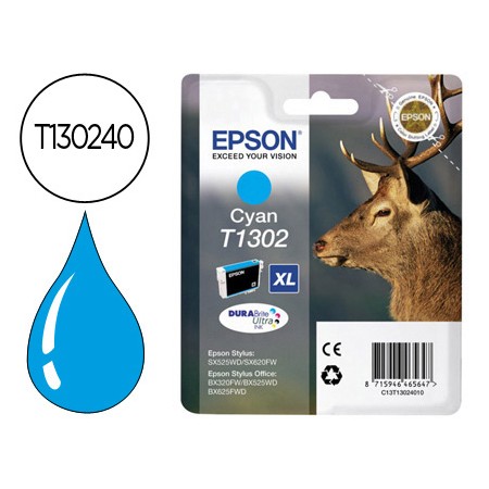 Tinteiro Epson Stylus T1302 Cian Office Bx320F Alta Capacidade