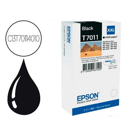 Tinteiro Epson Stylus T7011 Preto Xl Wp-4000 4500 Capacidade 3400 Pag