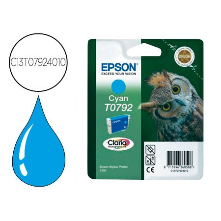 Tinteiro Epson Stylus To7924 Cian P50/ Px650/ 700W/ 710/ 720Wd/ 730Wd/ 800Fw