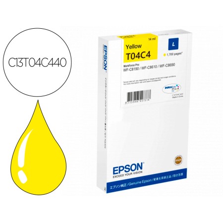 Tinteiro Epson T04C4 Amarelo 1700 Paginas