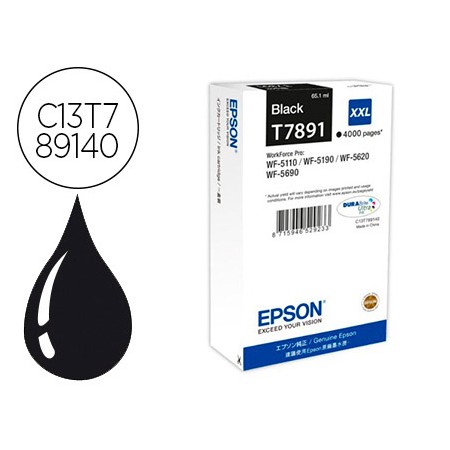 Tinteiro Epson T7891 Xxl Wf-5110 / 5190 / 5620 / 5690 Preto Alta Capacidade