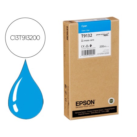 Tinteiro Epson T9132 Cian Ink 200Ml