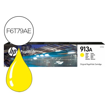 Tinteiro Hp Jet 913A Pagewide 352 / 377 / 452 / 477 / P55250 / P57750 Amarelo 3000 Pag