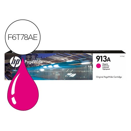 Tinteiro Hp Jet 913A Pagewide 352 / 377 / 452 / 477 / P55250 / P57750 Magenta 3000 Pag