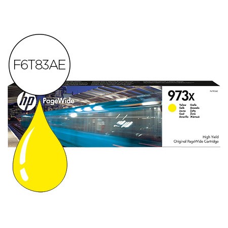 Tinteiro Hp Jet 973X Pagewide 452 / 477 / P55250 / P57750 Amarelo 7000 Pag