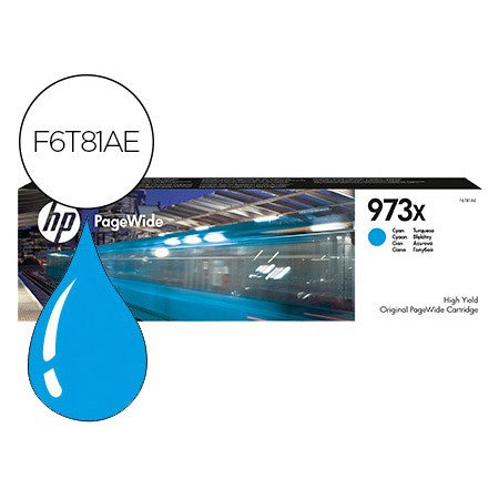 Tinteiro Hp Jet 973X Pagewide 452 / 477 / P55250 / P57750 Cian 7000 Pag