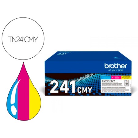 Toner Brother Tn241Cmy Hl3140 / 3170 / 3150 / Dcp9020 / Mfc9140 / 9330 / 9340 Cian Magenta Amarelo 1500 Paginas