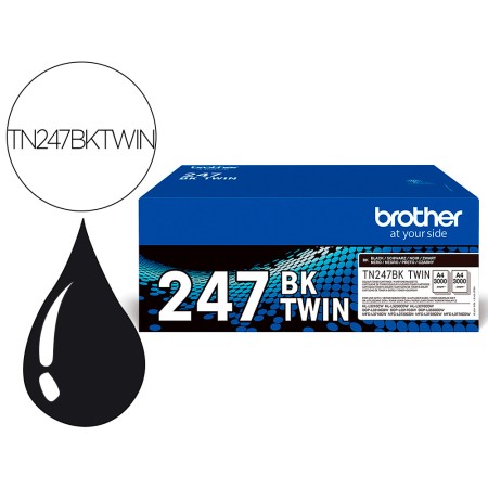 Toner Brother Tn247Bk Dcp-L3510Cdw / Hl-L3270Cdw / Mfc-L3710Cw Preto 3000 Paginas Pack 2 Unidades