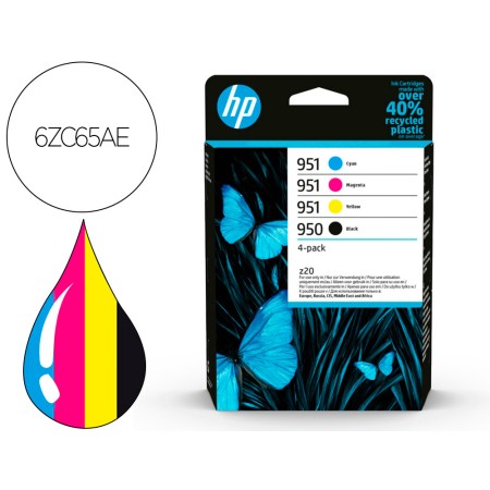 Toner Hp 950Bk/951- 6Zc65Ae Multipack Preto/ Cian / Magenta / Amarelo