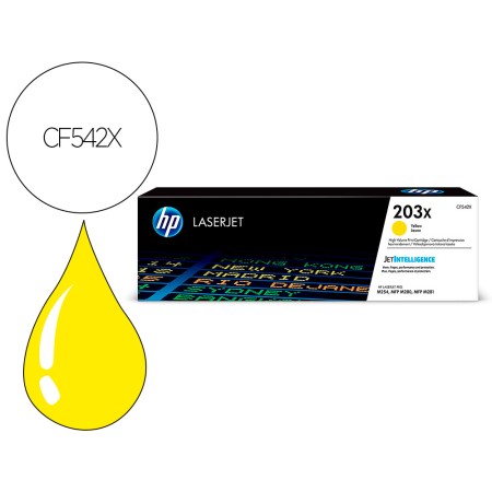 Toner Hp Laserjet 203X M254Dw / 280Nw / 281Fdw Amarelo 2500 Paginas