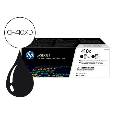 Toner Hp Laserjet Pro 410X M452 M477 Preto Pack de 2 Unidades 6500 Paginas