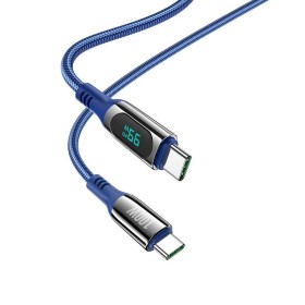 Cabo de Dados e Carregamento USB-C / USB-C de 100W, Hoco S51 - Preto Cabo de Dados e Carregamento USB-C / USB-C de 100W, Hoco S51 - Preto