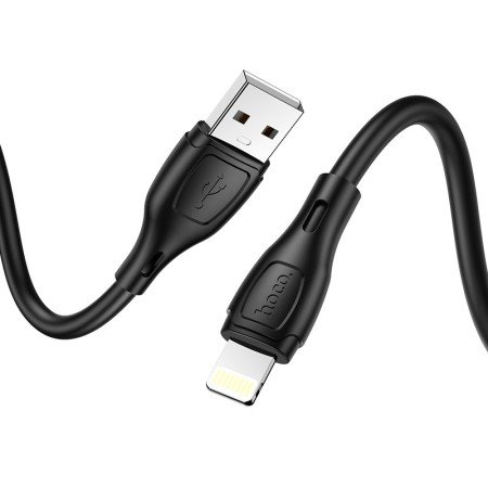 Cabo de Dados e Carregamento em Silicone USB-A / Lightning, Hoco X61 - Preto