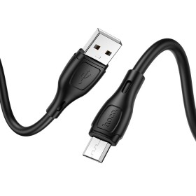 Cabo de Dados e Carregamento em Silicone USB-A / Micro USB, Hoco X61 - Preto Cabo de Dados e Carregamento em Silicone USB-A / Micro USB, Hoco X61 - Preto